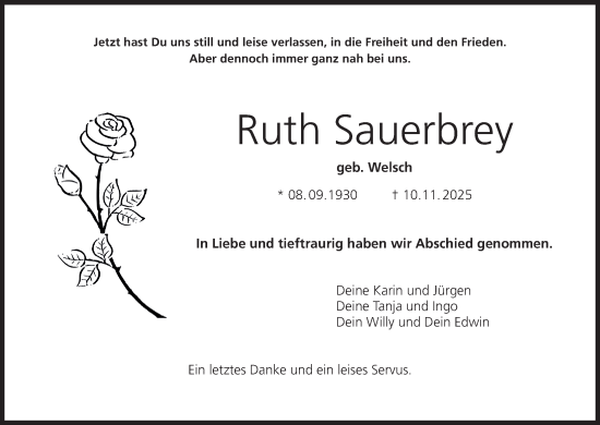 Anzeige von Ruth Sauerbrey von MGO