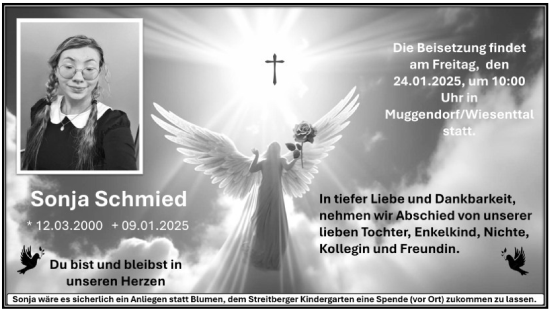 Anzeige von Sonja Schmied von MGO