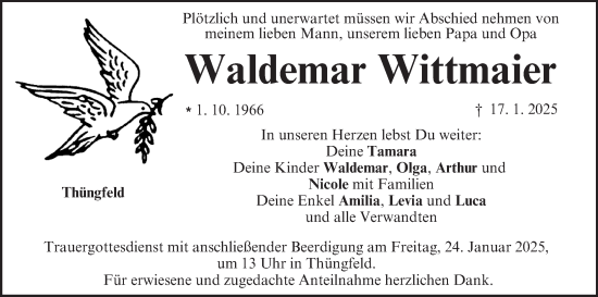 Anzeige von Waldemar Wittmaier von MGO