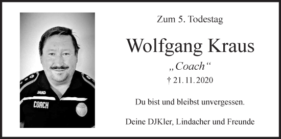 Anzeige von Wolfgang Kraus von MGO