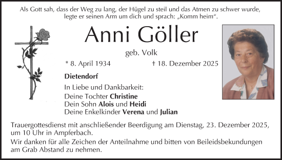 Anzeige von Anni Göller von MGO