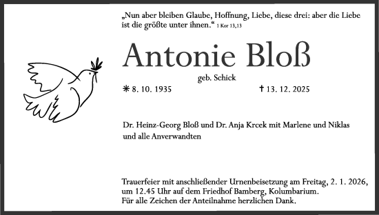 Anzeige von Antonie Bloß von MGO