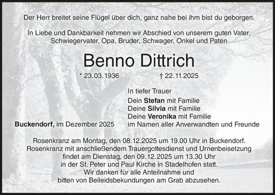 Anzeige von Benno Dittrich von MGO
