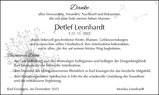 Anzeige von Detlef Leonhardt von MGO