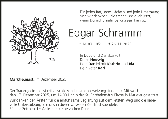 Anzeige von Edgar Schramm von MGO