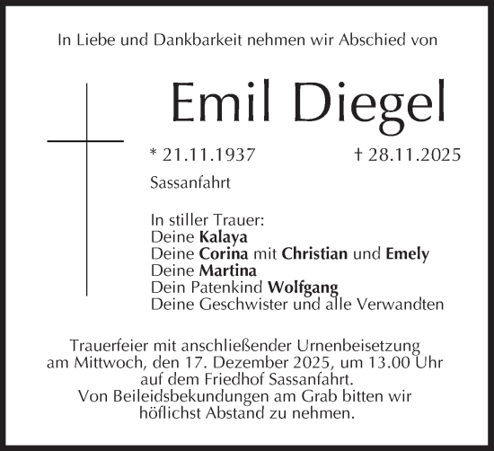 Anzeige von Emil Diegel von MGO