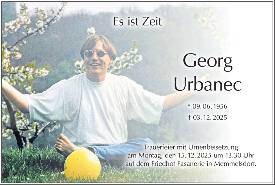 Anzeige von Georg Urbanec von MGO