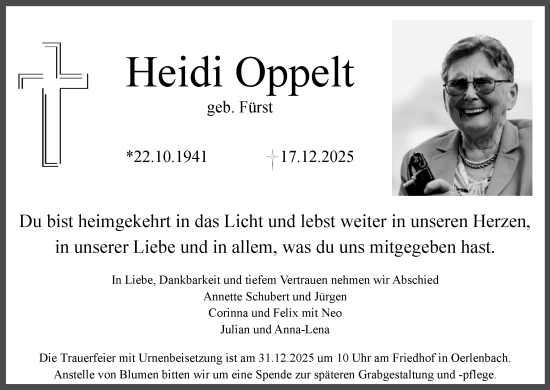 Anzeige von Heidi Oppelt von MGO