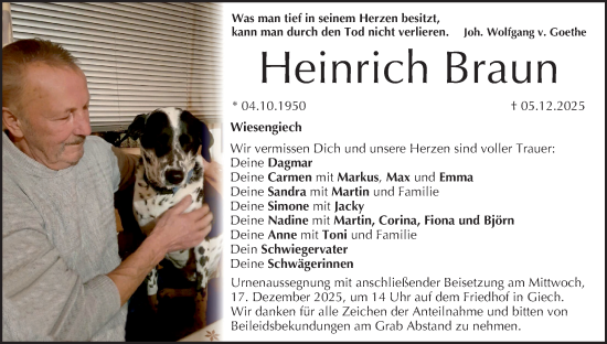Anzeige von Heinrich Braun von MGO