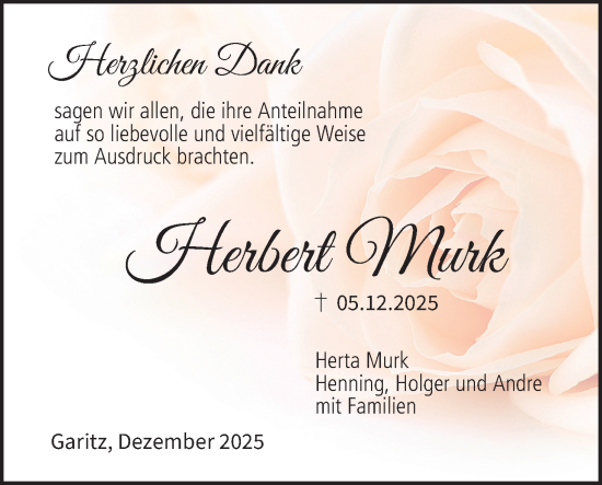 Anzeige von Herbert Murk von MGO