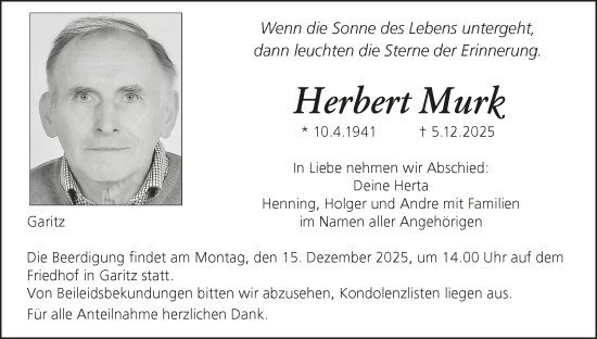 Anzeige von Herbert Murk von MGO