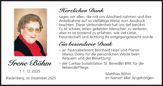 Anzeige von Irene Böhm von MGO