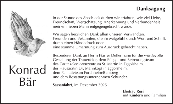 Anzeige von Konrad Bär von MGO