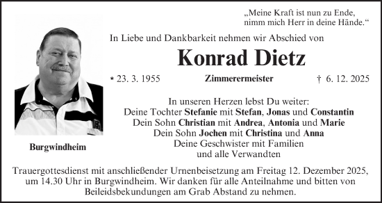 Anzeige von Konrad Dietz von MGO