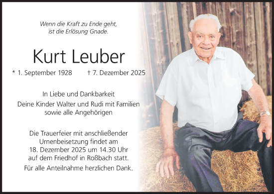 Anzeige von Kurt Leuber von MGO