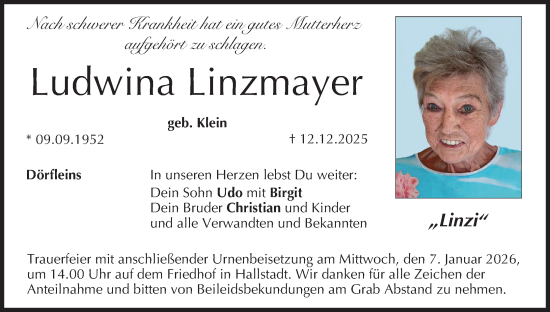 Anzeige von Ludwina Linzmayer von MGO