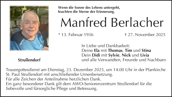 Anzeige von Manfred Berlacher von MGO