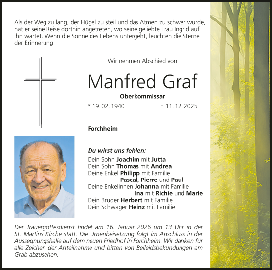 Anzeige von Manfred Graf von MGO