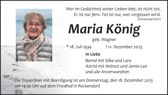 Anzeige von Maria König von MGO