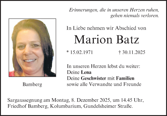Anzeige von Marion Batz von MGO