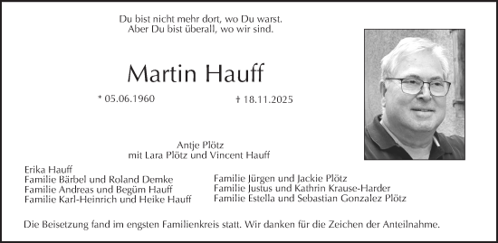 Anzeige von Martin Hauff von MGO