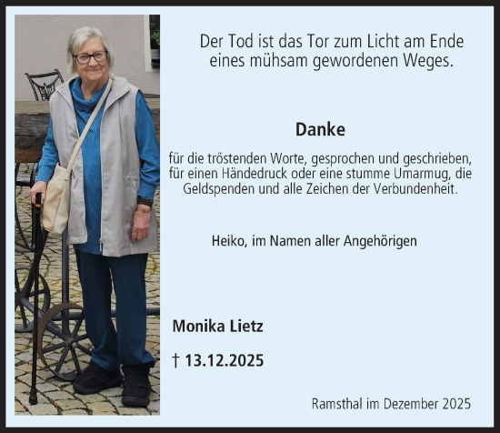 Anzeige von Monika Lietz von MGO