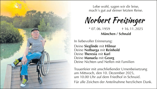 Anzeige von Norbert Freisinger von MGO