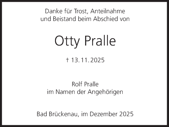 Anzeige von Otty Pralle von MGO