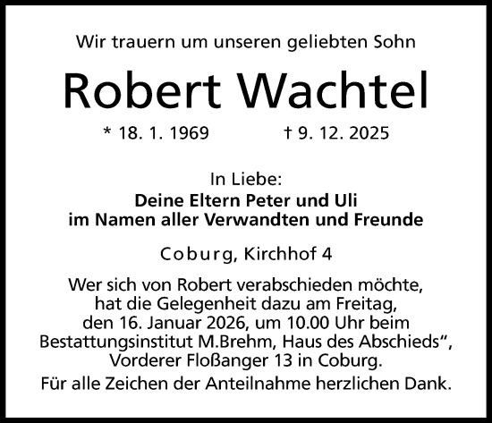 Anzeige von Robert Wachtel von MGO