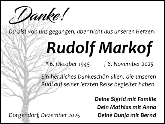 Anzeige von Rudolf Markoff von MGO