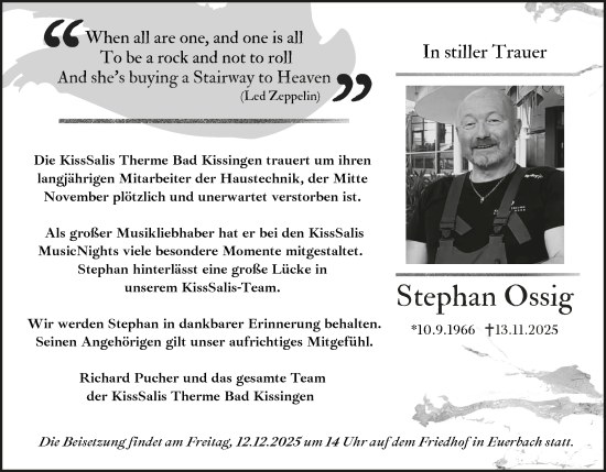 Anzeige von Stephan Ossig von MGO