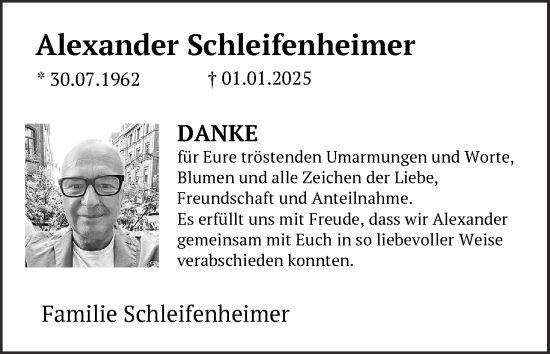 Anzeige von Alexander Schleifenheimer von MGO