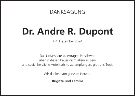 Anzeige von Andre  Dupont von MGO