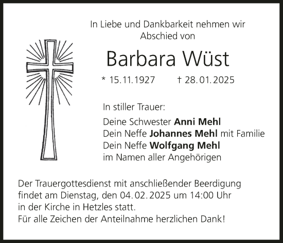 Anzeige von Barbara Wüst von MGO