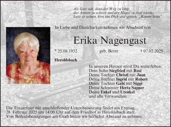 Anzeige von Erika Nagengast von MGO