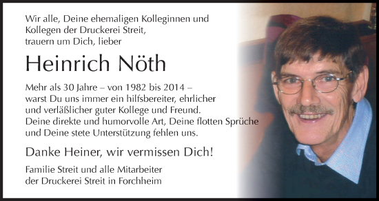 Anzeige von Heinrich Nöth von MGO