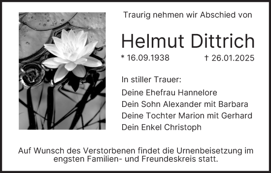 Anzeige von Helmut Dittrich von MGO