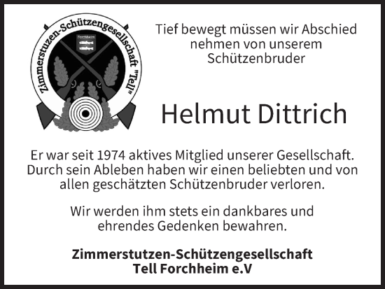 Anzeige von Helmut Dittrich von MGO