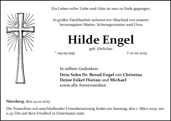 Anzeige von Hilde Engel von MGO