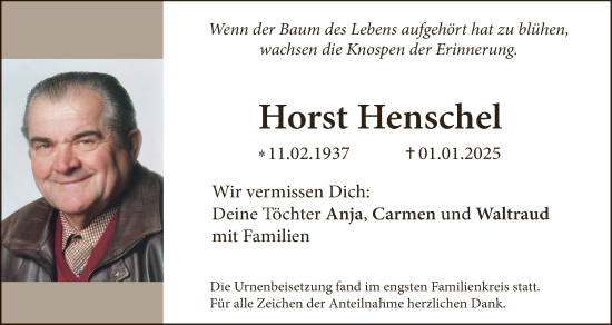 Anzeige von Horst Henschel von MGO