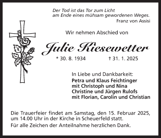 Anzeige von Julie Kiesewetter von MGO