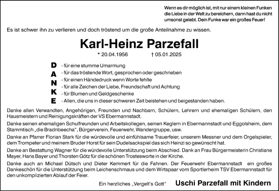 Anzeige von Karl-Heinz Parzefall von MGO