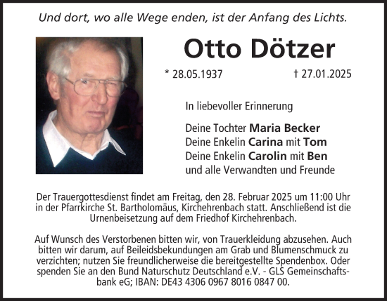 Anzeige von Otto Dötzer von MGO