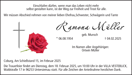 Anzeige von Ramona Müller von MGO