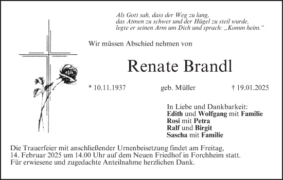 Anzeige von Renate Brandl von MGO