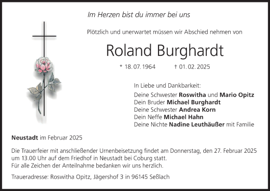 Anzeige von Roland Burghardt von MGO