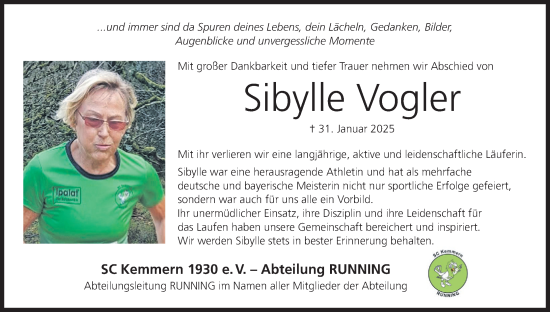 Anzeige von Sibylle Vogler von MGO