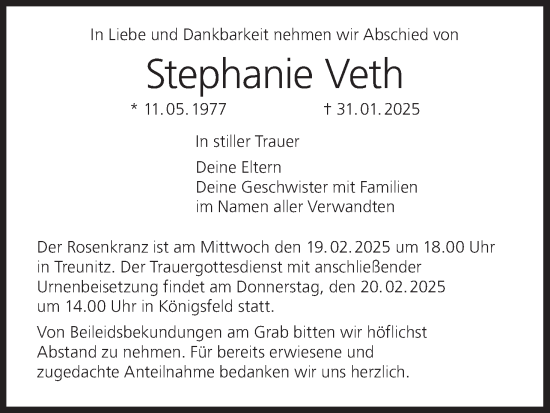 Anzeige von Stephanie Veth von MGO