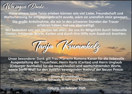 Anzeige von Tanja Krummholz von MGO