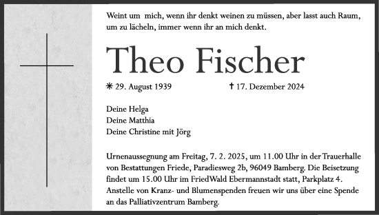 Anzeige von Theo Fischer von MGO